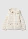 White padded regular fit girl's jacket with hood_0