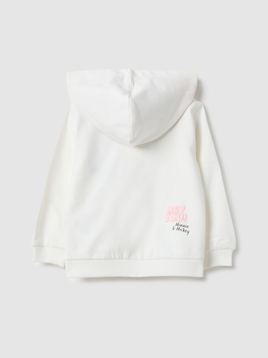 Girls' white hooded sweatshirt in regular fit cotton blend_1