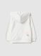 Girls' white hooded sweatshirt in regular fit cotton blend_1