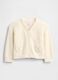 White unisex cotton cardigan with bear pockets_0