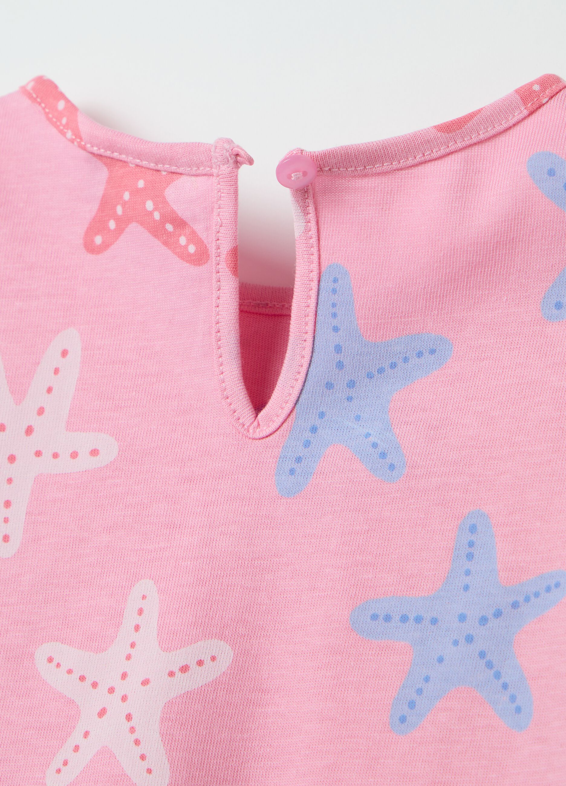 Regular fit pink pure cotton girls' set