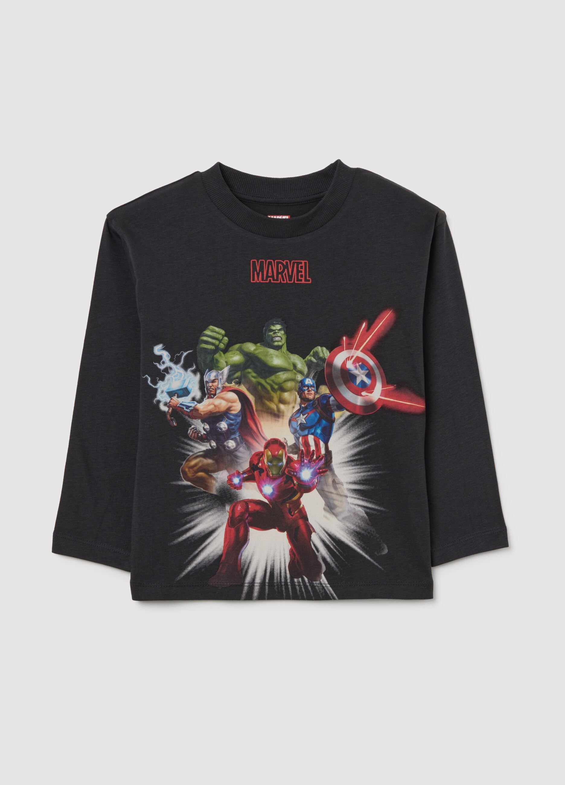 Black long-sleeve cotton t-shirt