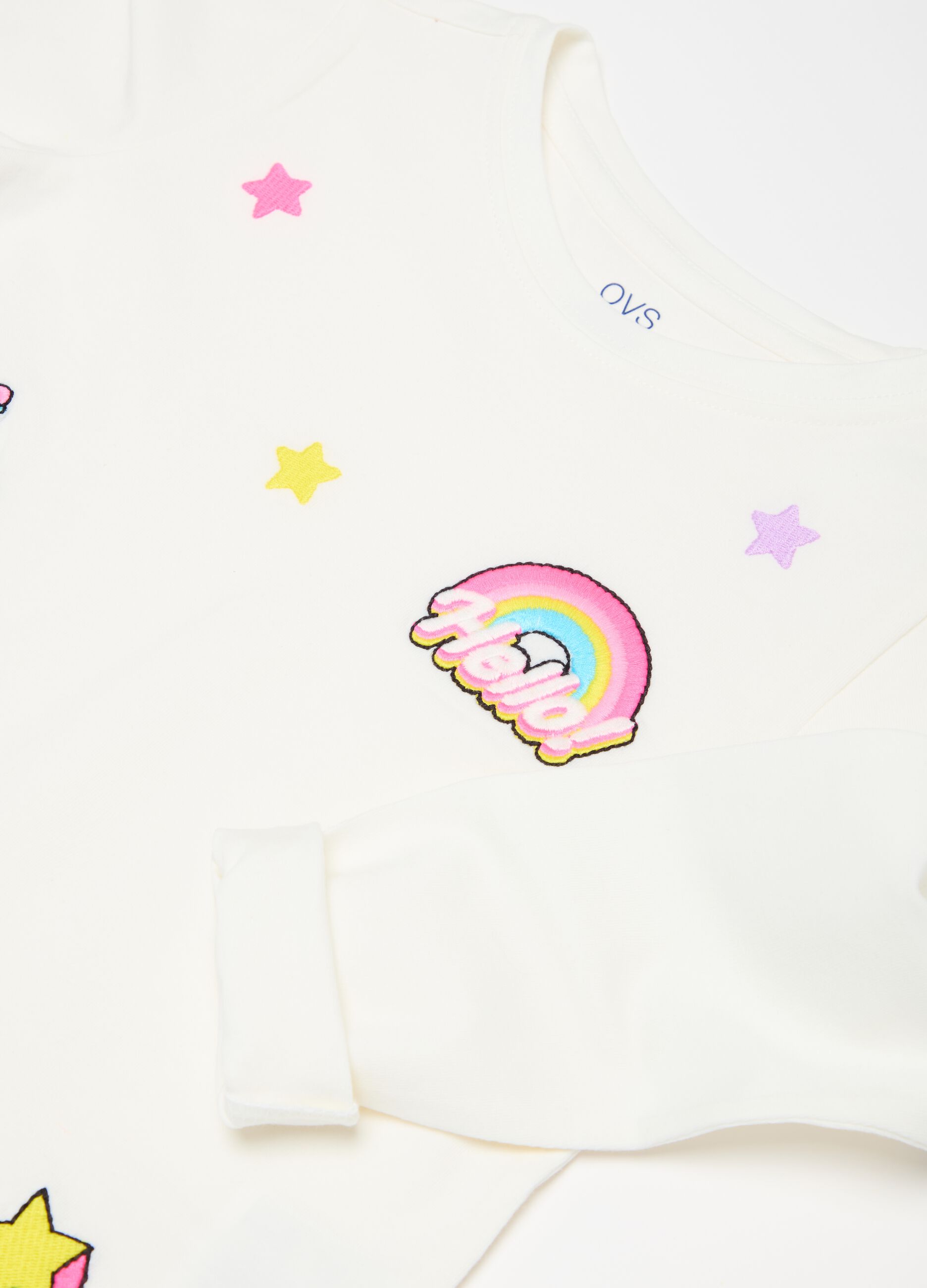 T-shirt a maniche lunghe con ricami