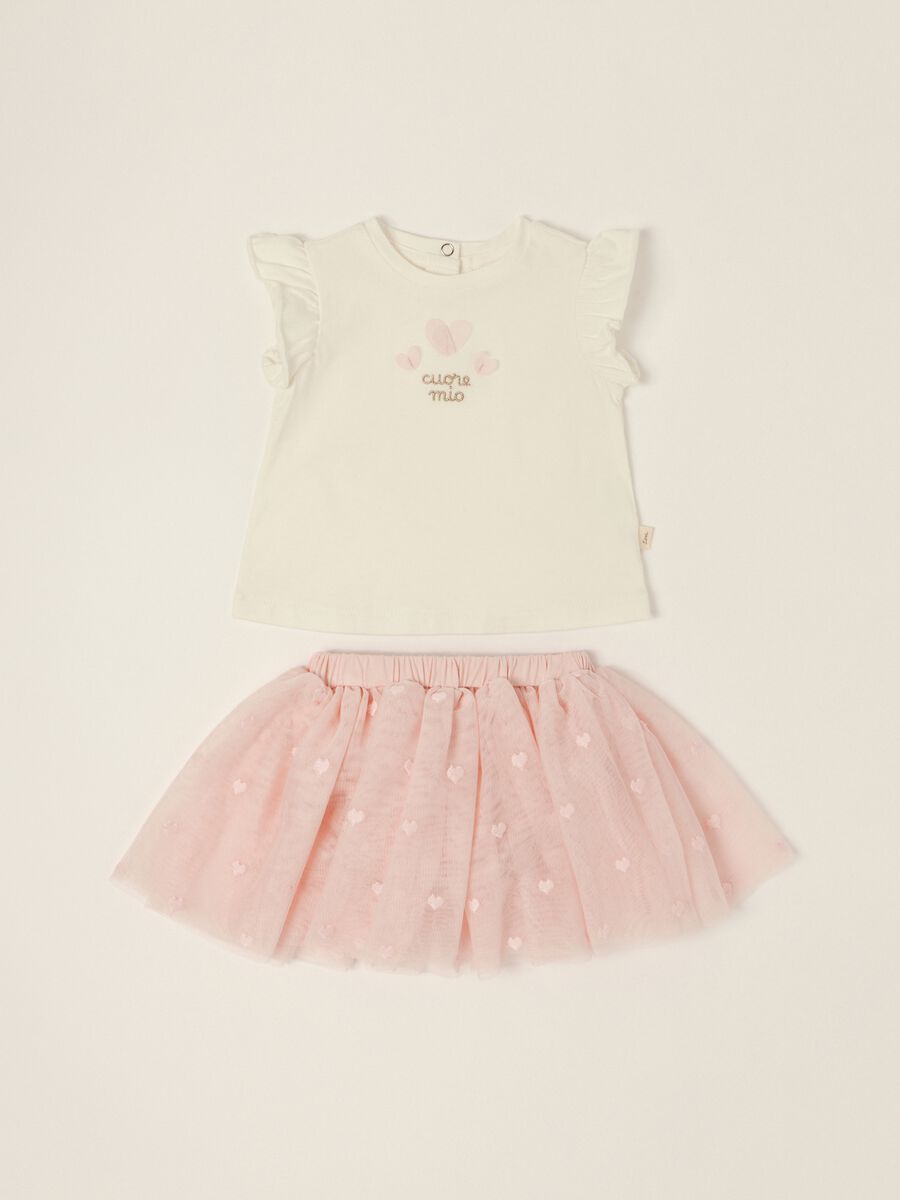 Multicolour baby girl T-shirt and skirt set_0