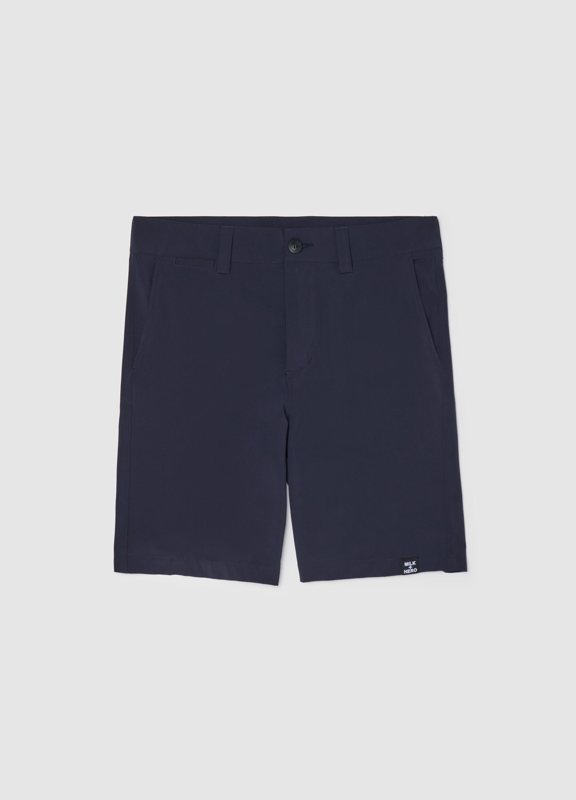 Men's Blue Stretch Fabric Shorts Regular Fit