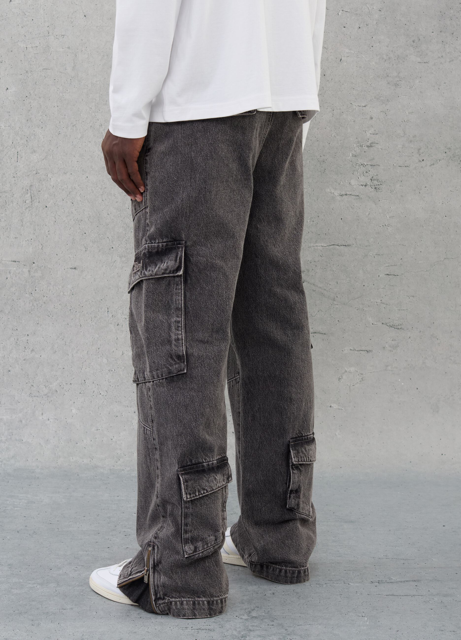 Denim Cargo Pants Vintage Grey