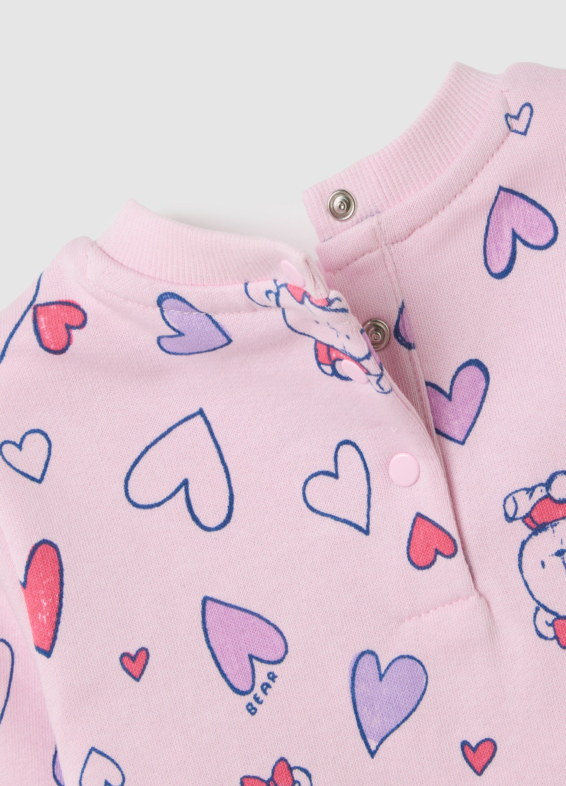 Girls' set in pure pink cotton regular fit