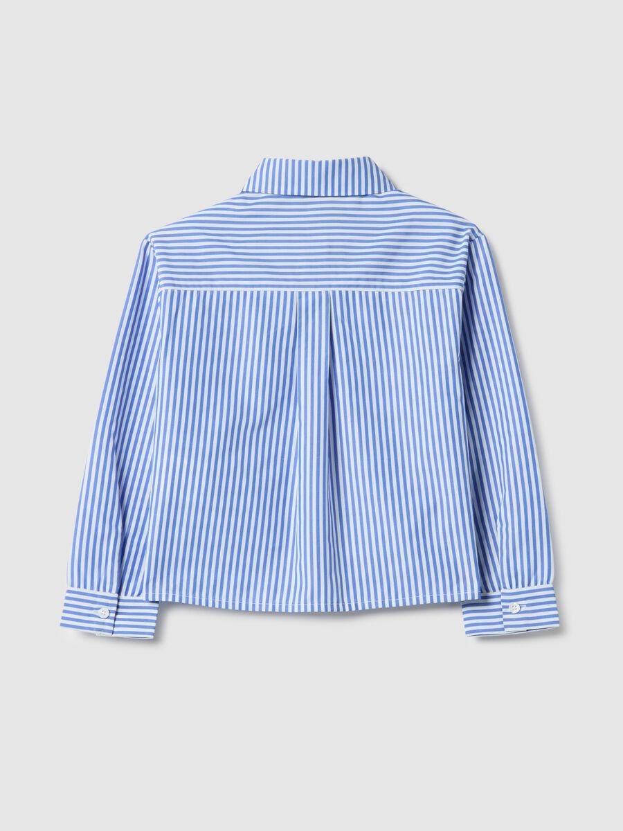 Girls' regular fit multicolour striped cotton shirt_1