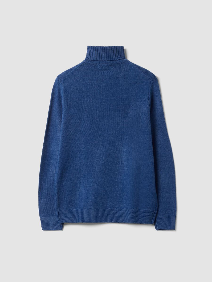 Maglia blu a dolcevita regular fit in jersey knit_2