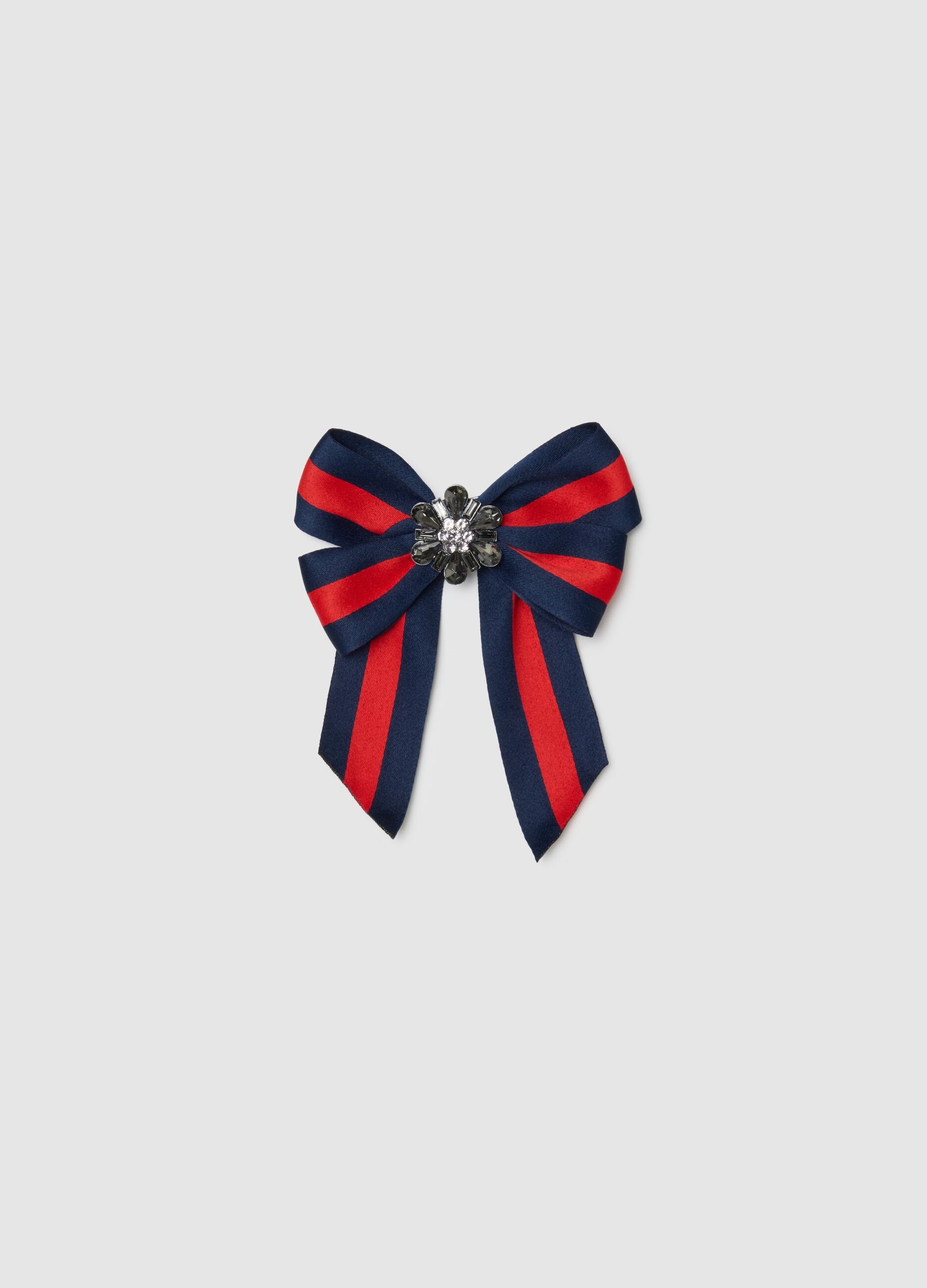 Multicolour Striped Hair Bow with Bright Details, Regular Fit
