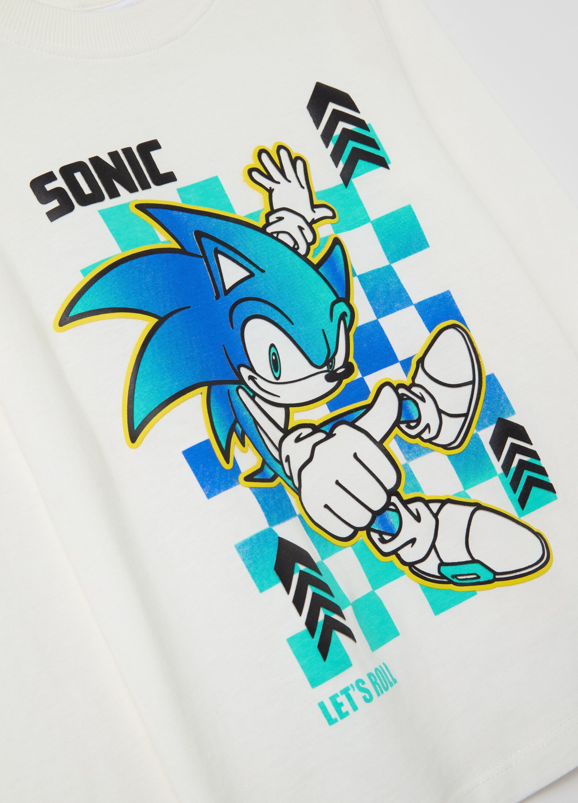 Long-sleeved T-shirt in cotton with Sonic print
