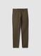 Green slim-fit five-pocket trousers in stretch cotton_0