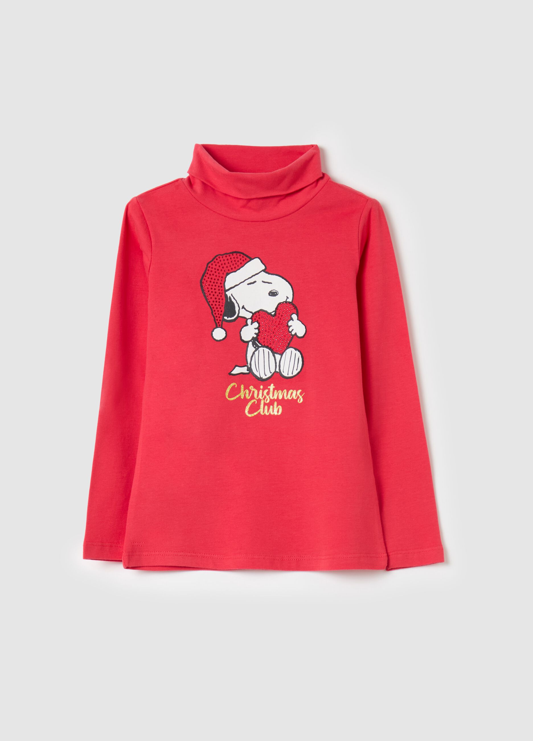 T shirt a collo alto con stampa Snoopy OVS KIDS da Bambina OVS