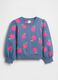 Blue Girls' Sweater with Apple Print_0