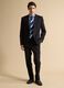 Black regular-fit formal trousers in stretch viscose_0