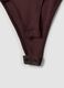 Body marrone in tessuto elasticizzato con arricciature regular fit_1