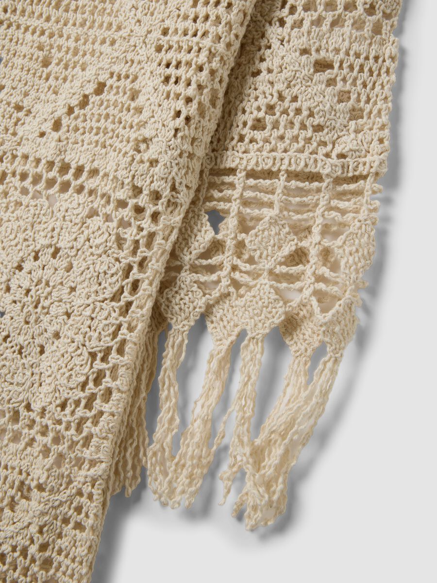 Beige crochet dress in cotton-viscose blend, regular fit_5