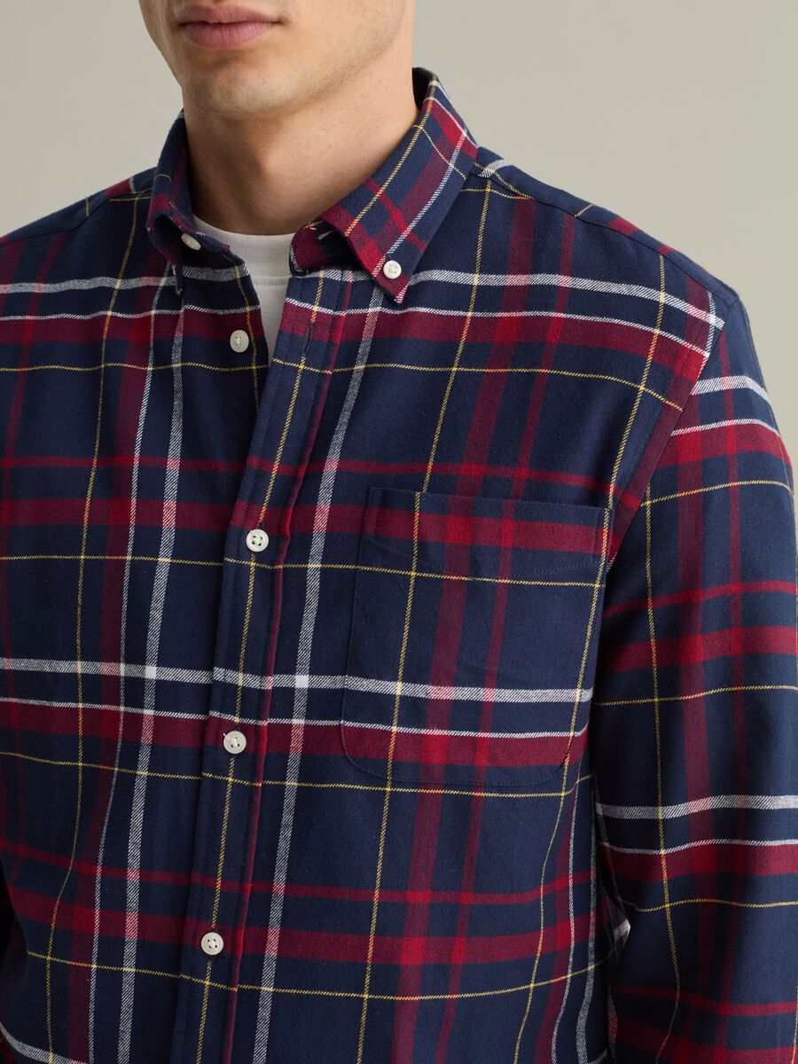 Chequered flannel button-down shirt_3
