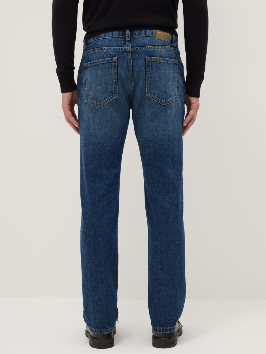 Jeans in puro cotone blu regular fit_2