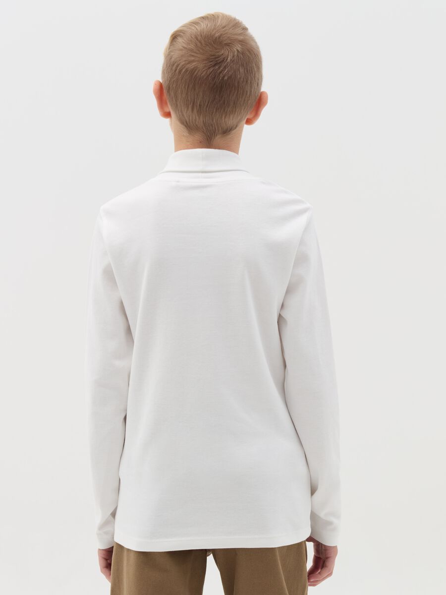 Cotton T-shirt with high neck_2