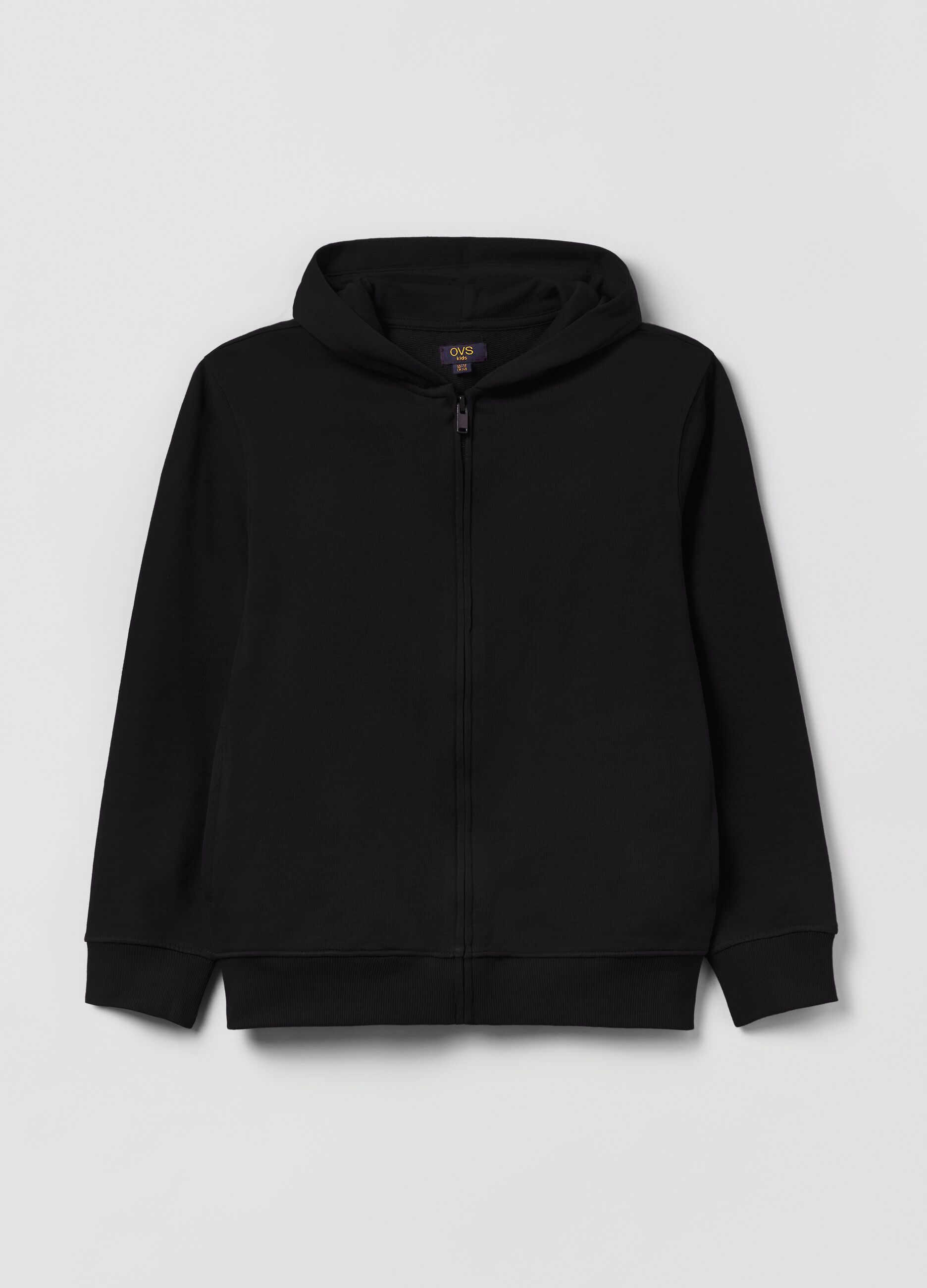Full-zip in cotone con cappuccio_0