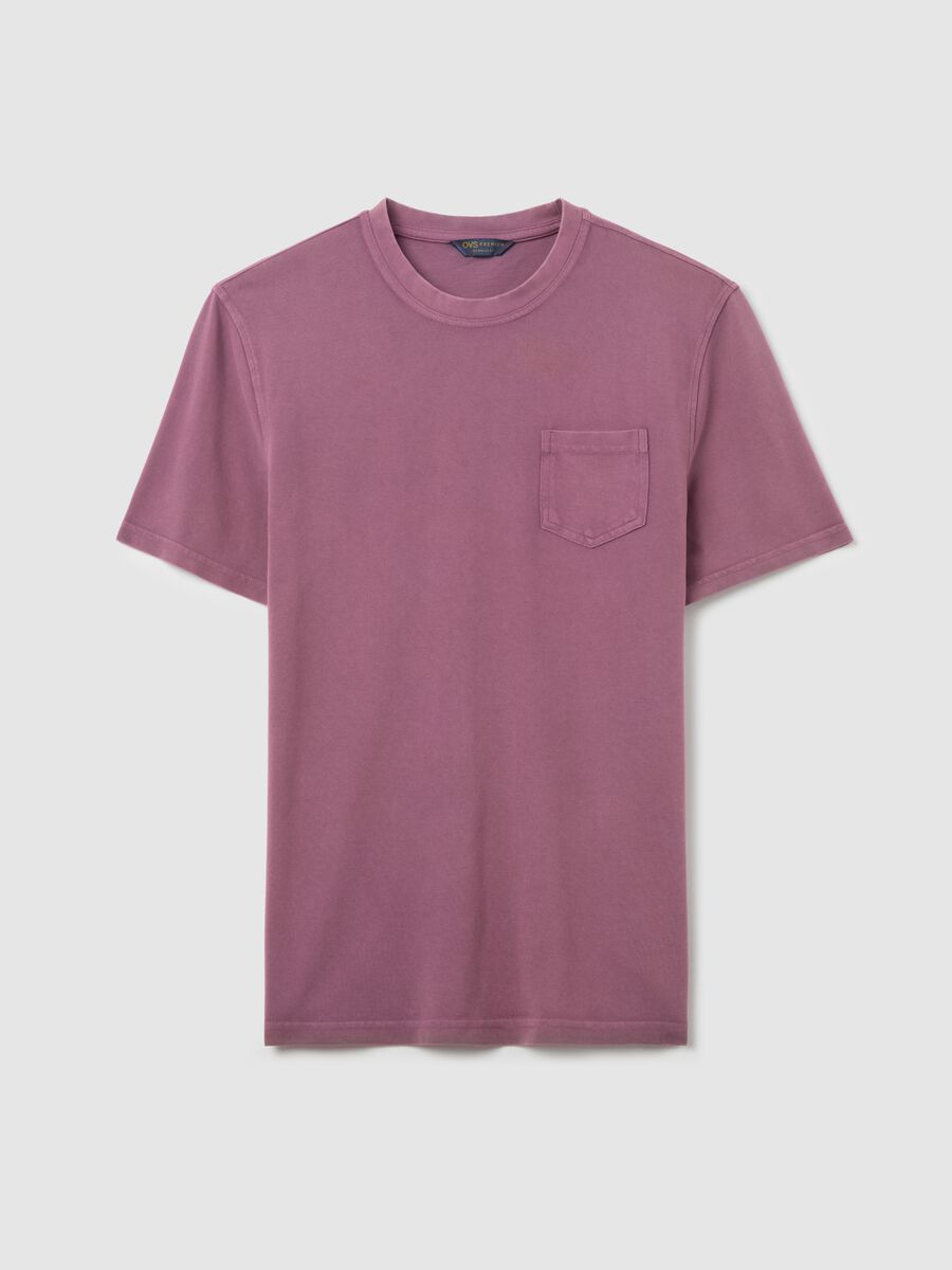 Purple cotton T-shirt with pocket_4