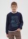Boys' blue pure cotton sweatshirt regular fit_0