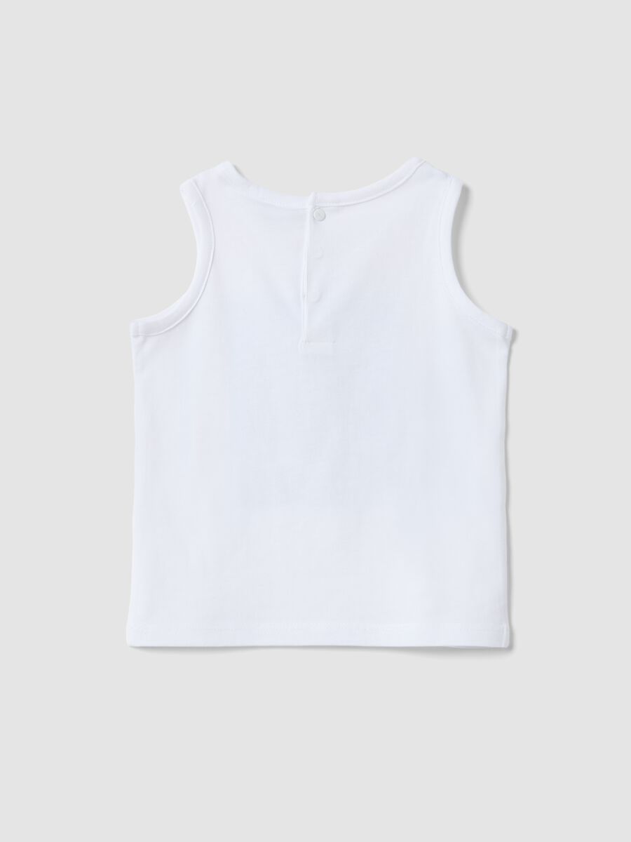 White pure cotton boys&rsquo; vest, regular fit, with sailing print_1