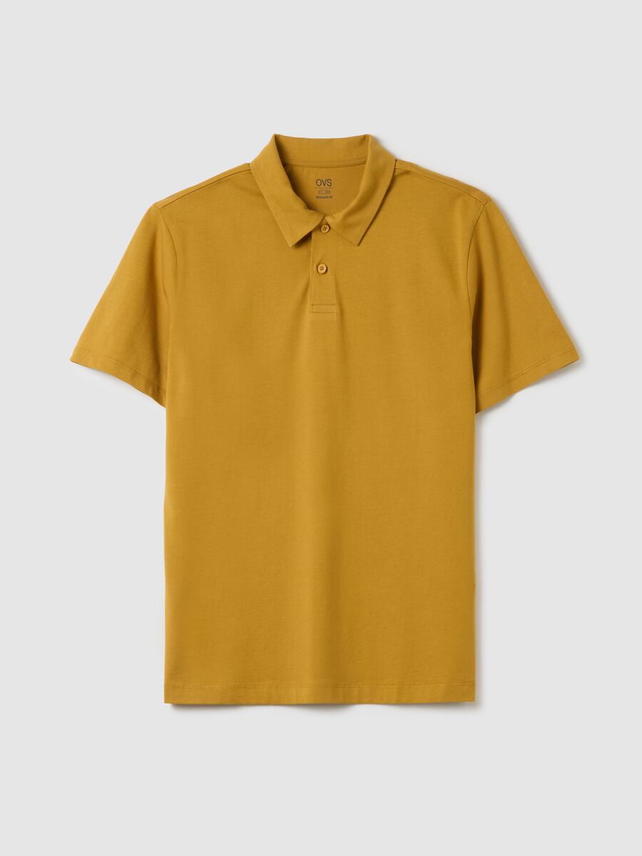 Men's yellow pure cotton polo - regular fit_0
