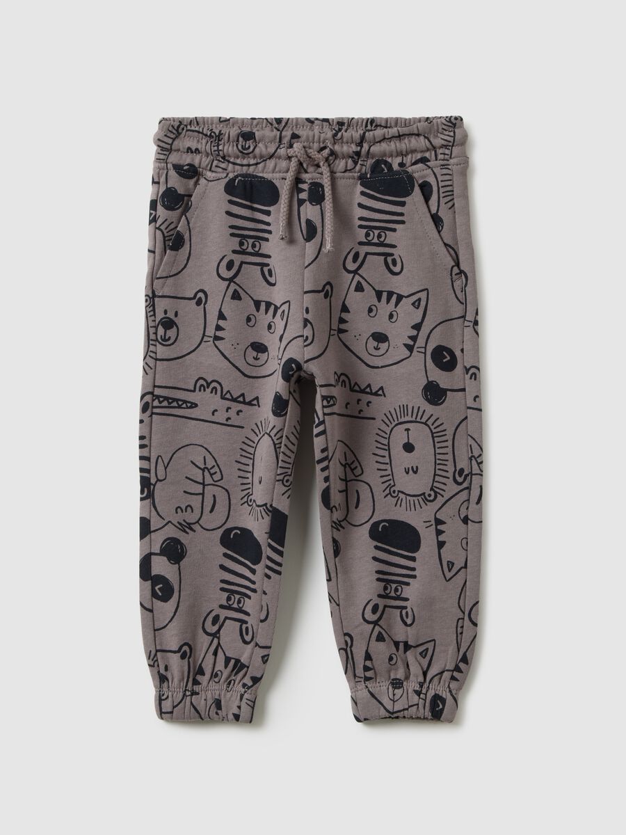 Children's trousers in pure grey cotton_0