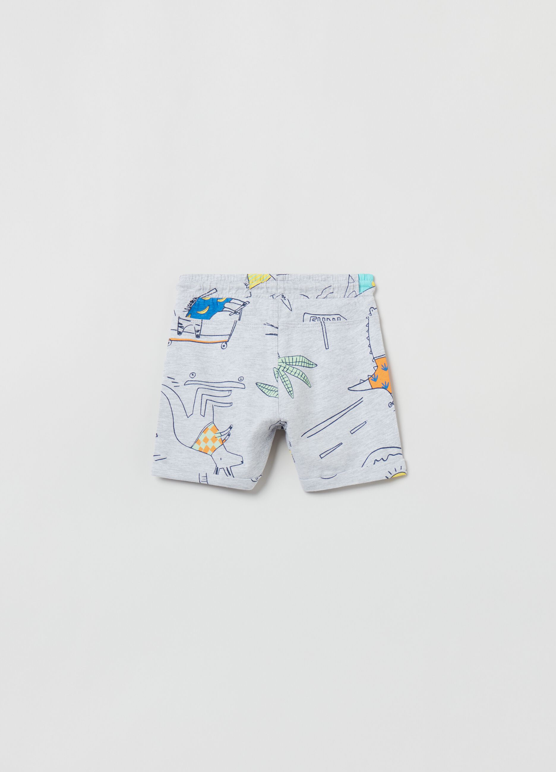 Shorts in cotone leggero con coulisse_1