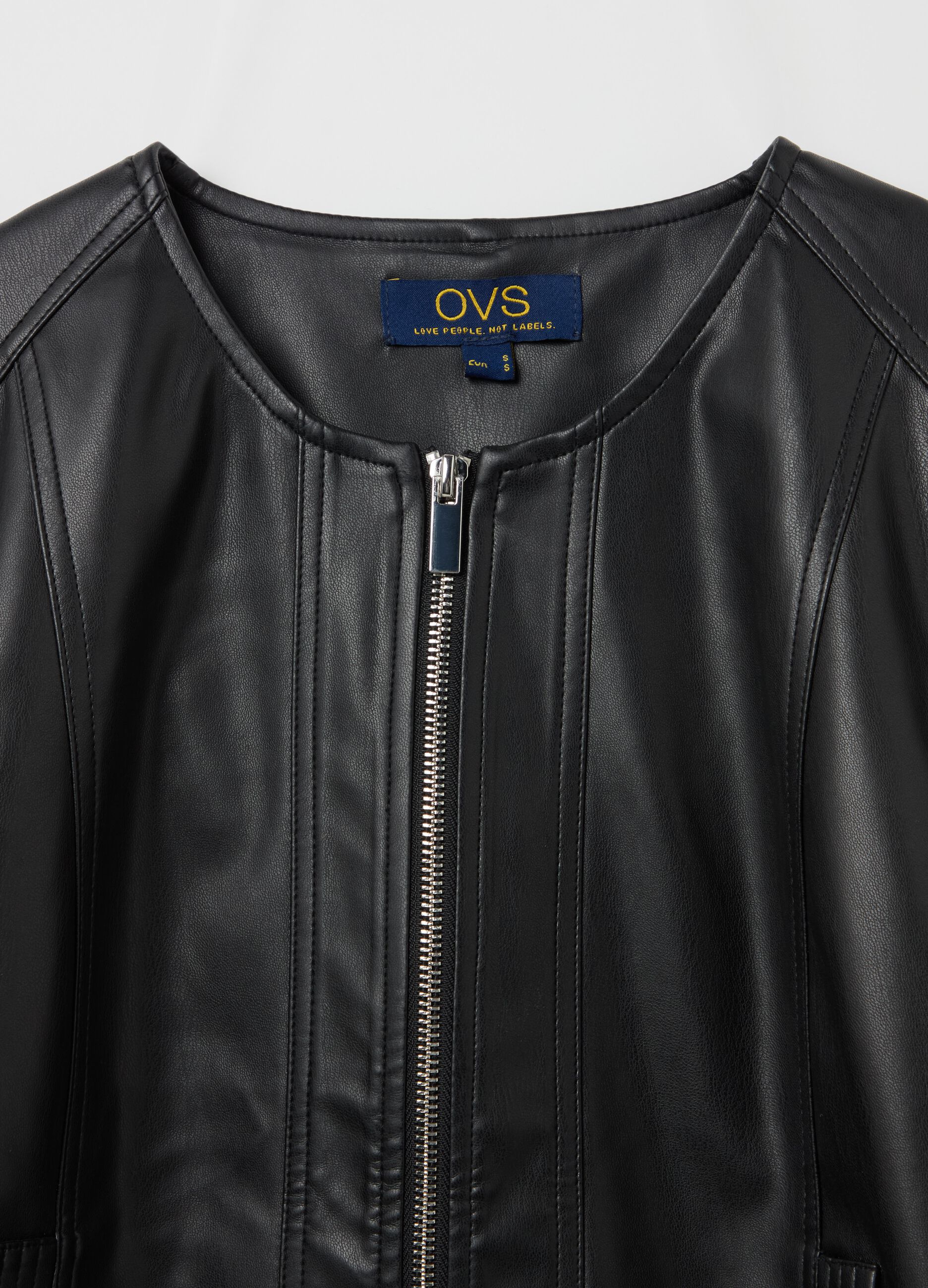 Giacca corta biker full-zip