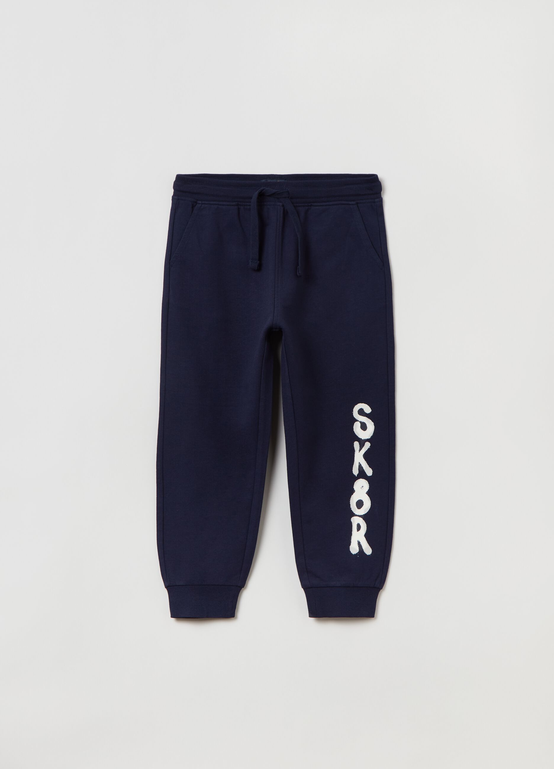 Joggers in felpa con coulisse e stampa _0