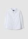 Camicia oxford bianca in puro cotone con colletto classico per bambino_0