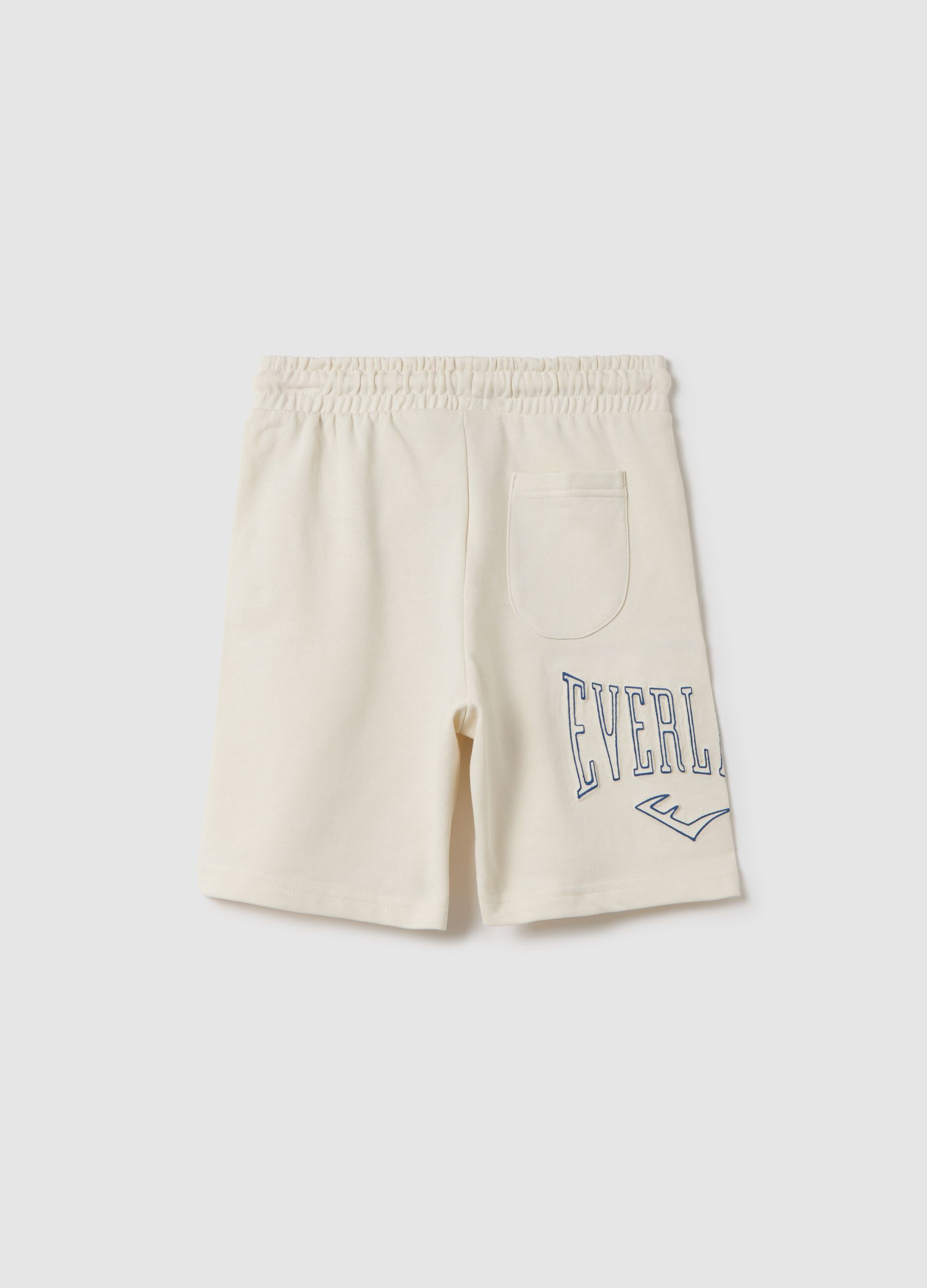 Bermuda jogger bianchi con coulisse e stampa logo