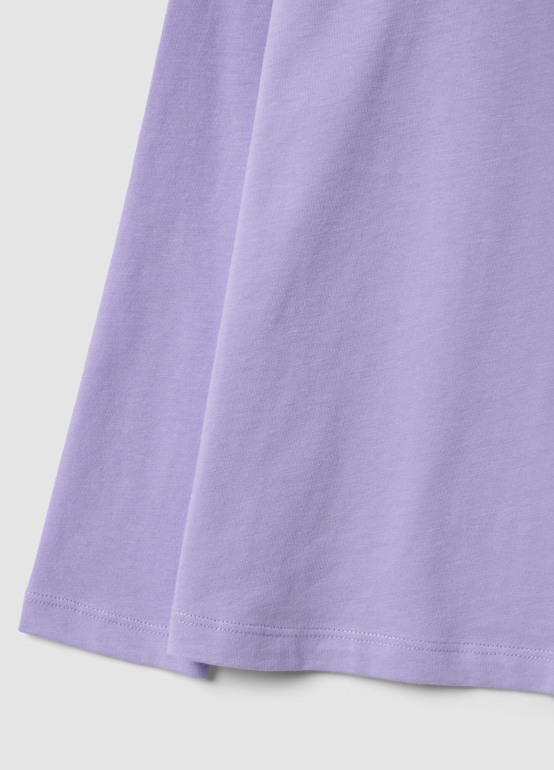 Purple organic cotton crew-neck T-shirt for girls