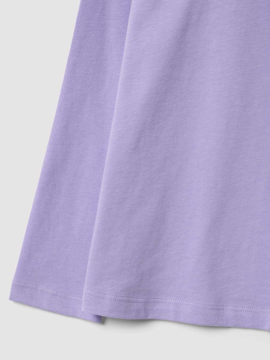 Purple organic cotton crew-neck T-shirt for girls_3