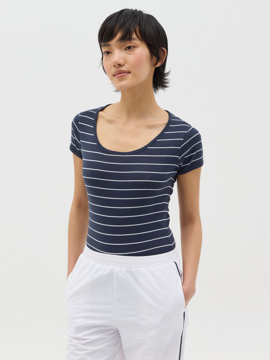 Blue short-sleeved bodysuit_0