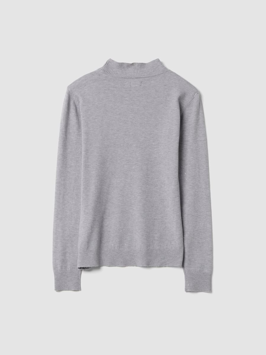 Grey viscose-blend jumper with high neck, regular fit_2