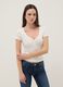 White pure cotton regular fit V-neck T-shirt_1