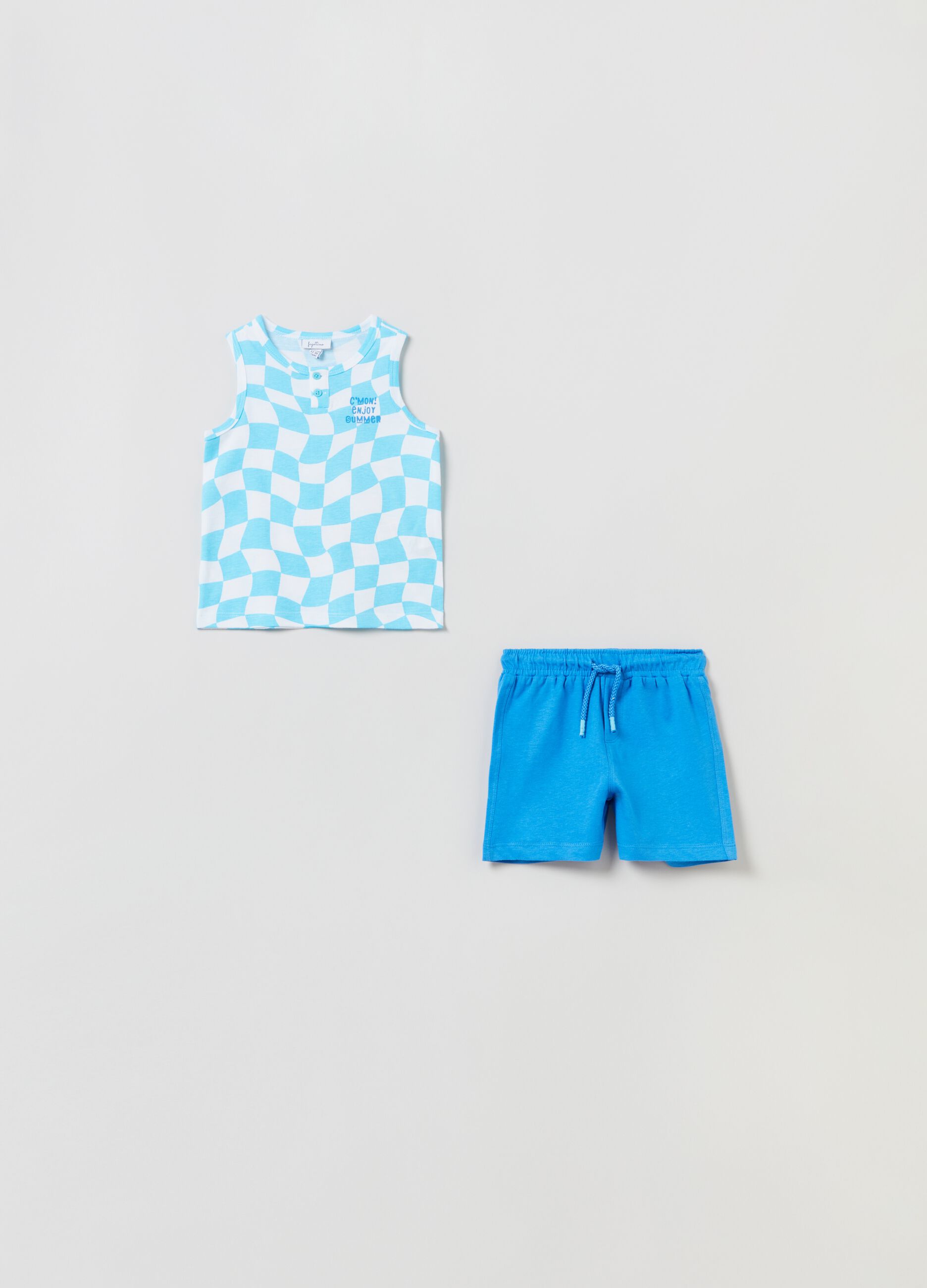 Jogging set in cotone leggero con stampa_0