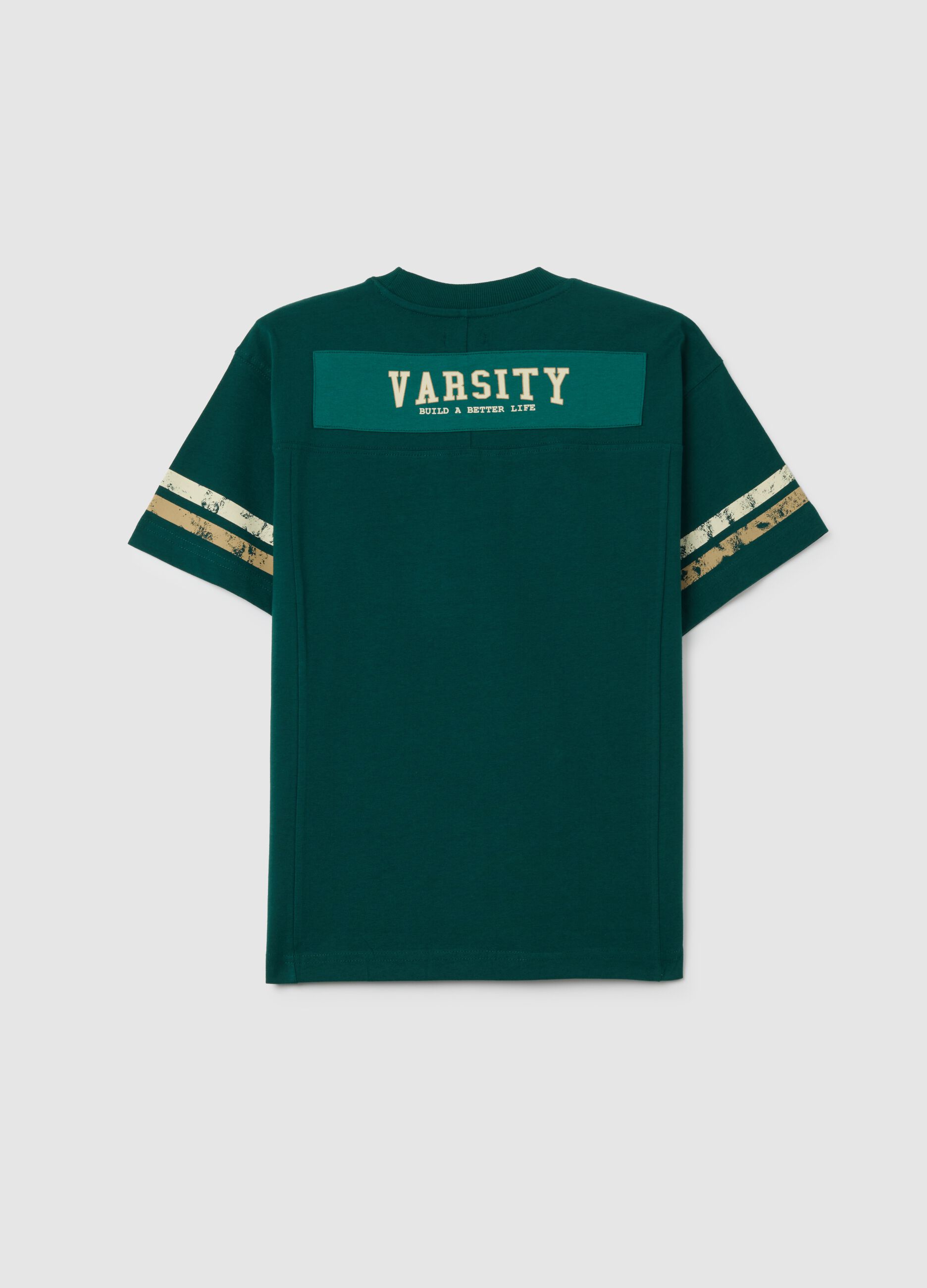 Boys' pure cotton green regular fit T-shirt