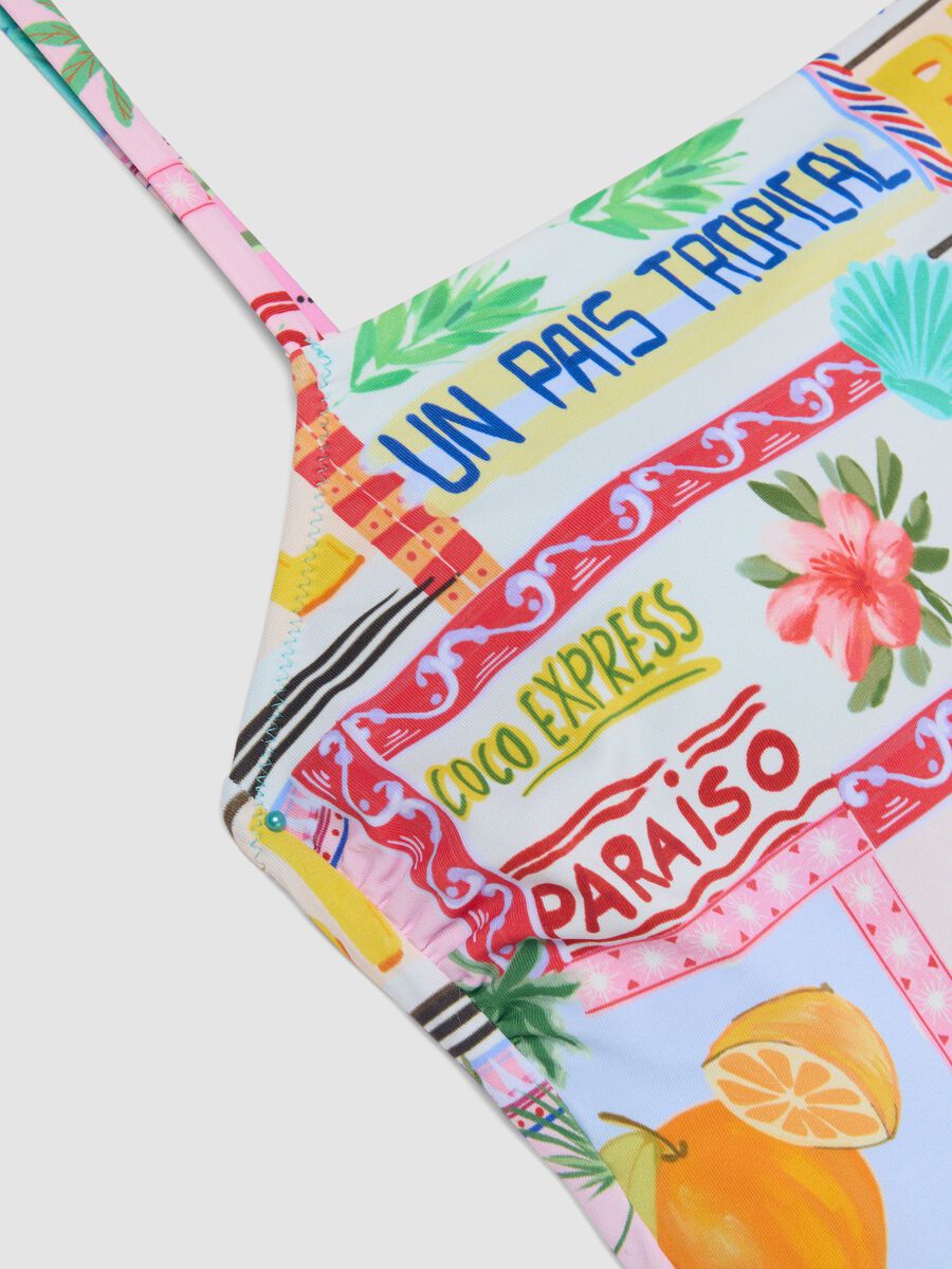 Multicolour stretch fabric swimsuit_5
