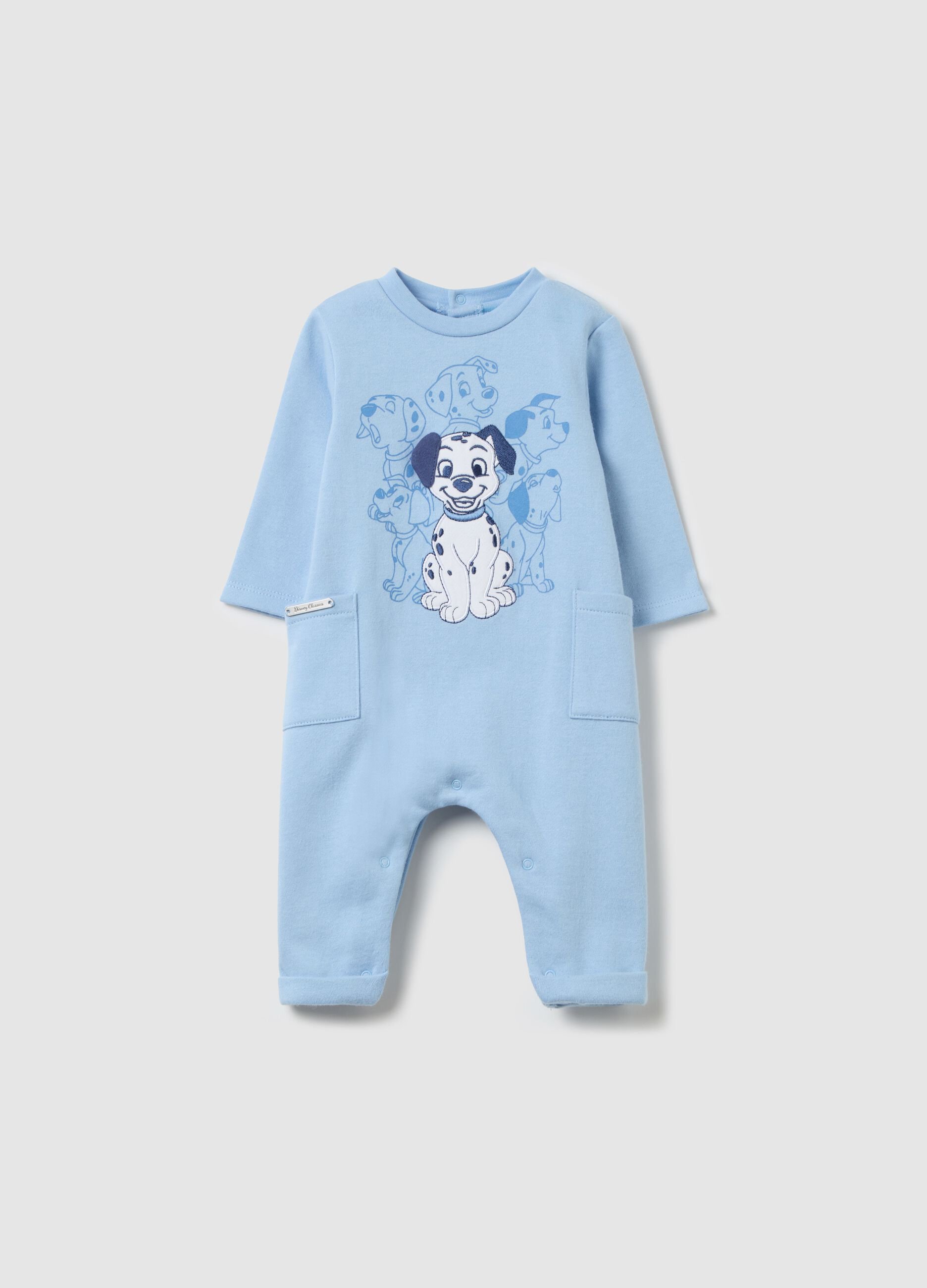 Cotton onesie with 101 Dalmatians embroidery