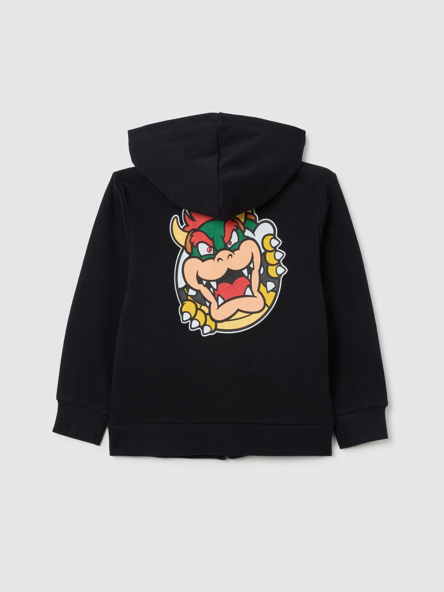 Children's black pure cotton sweatshirt regular fit with Super Mario print_1