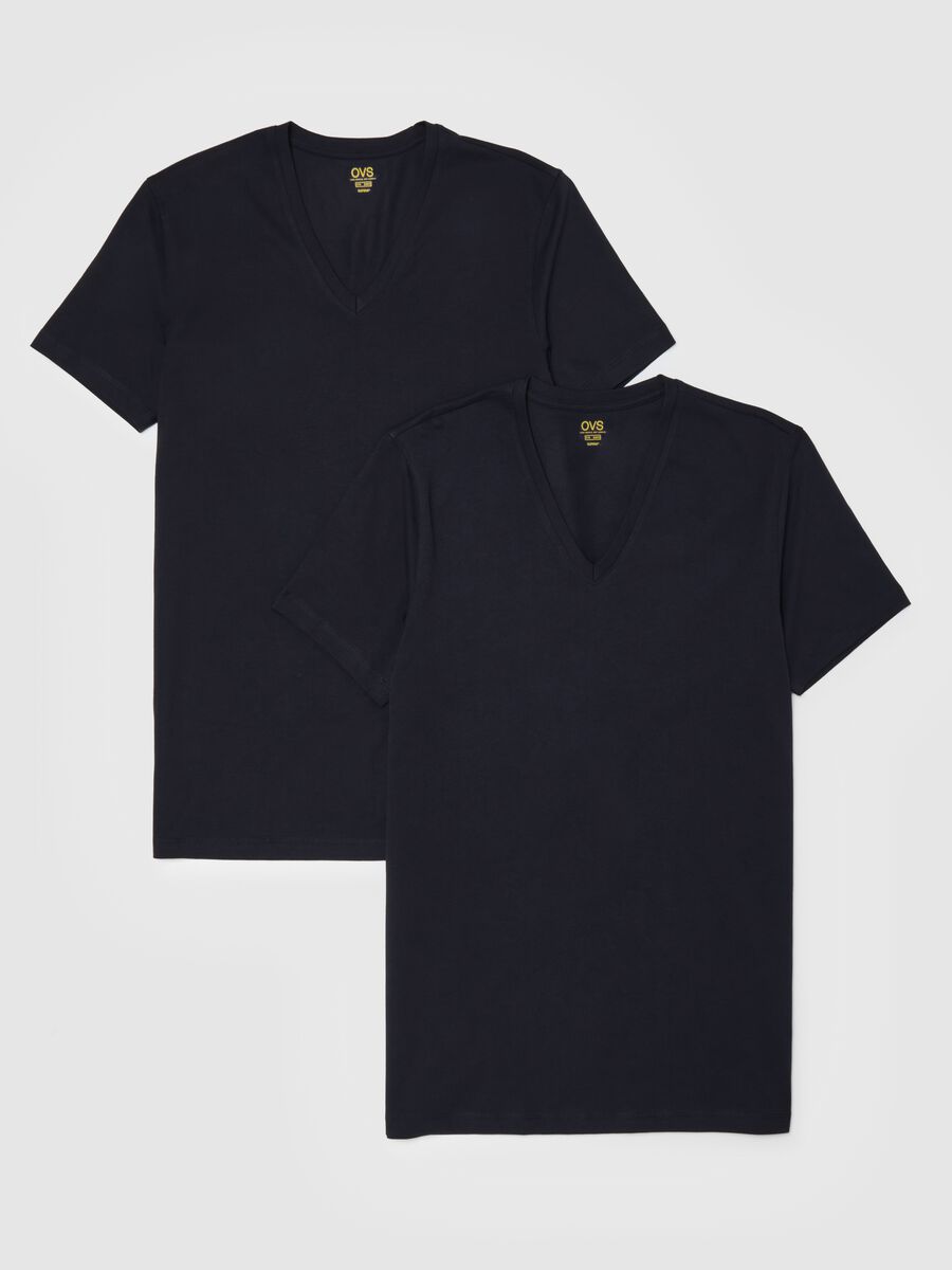 Pack of two blue pure cotton t-shirts in regular fit_4