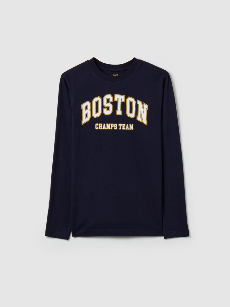 Long-sleeved T-shirt with college print_3