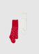 Multicolour cotton-blend girls' tights bipack with stars_0