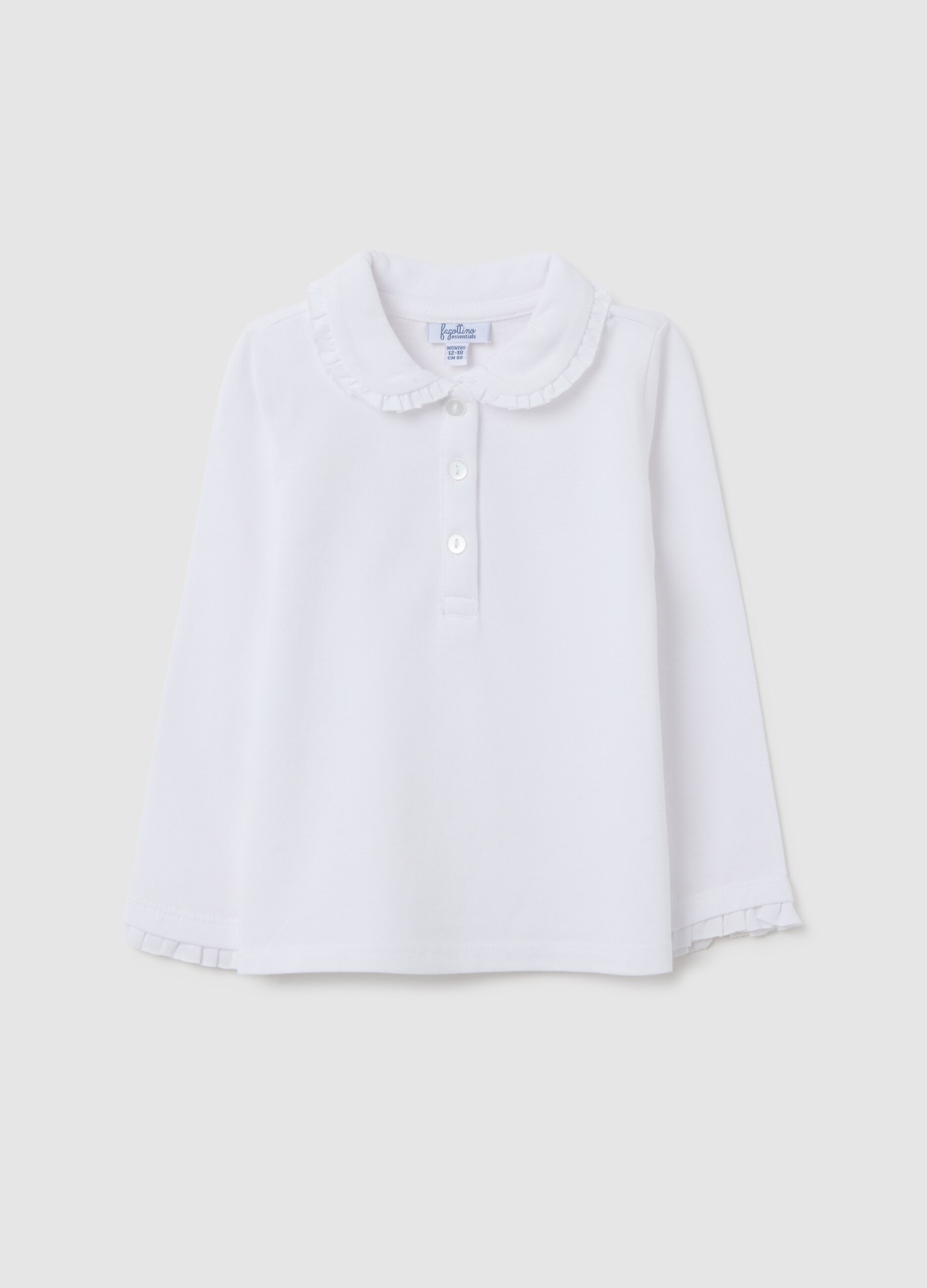 Baby girl's white pure cotton t-shirt regular fit