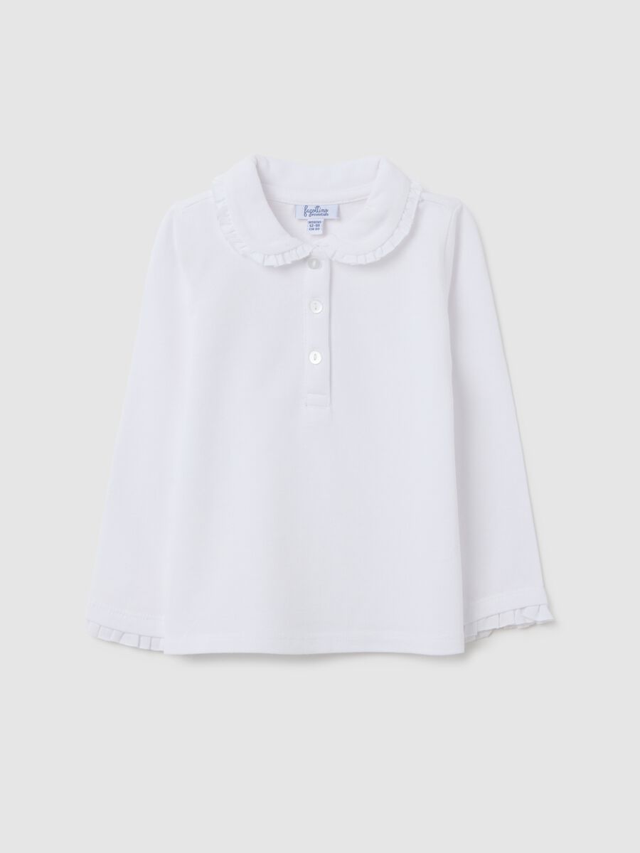 Baby girl's white pure cotton t-shirt regular fit_0